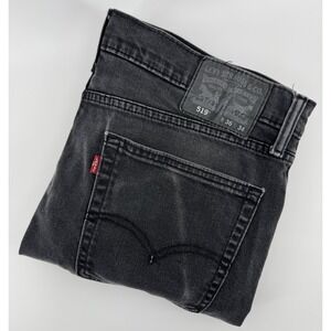 Levi's 519 Size 36x34 Black Denim Jeans Regular Fit Straight Leg Red Tab